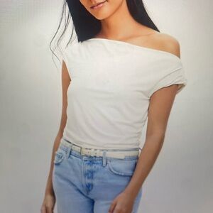 LOFT Off-Shoulder Cream Top